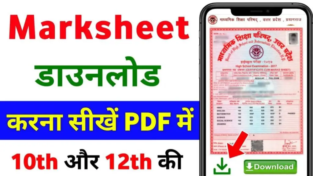 UP Board Marksheet Download 2025