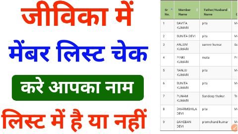 Jeevika Member List Kaise Dekhe