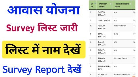 pm awas yojana survey report list 
